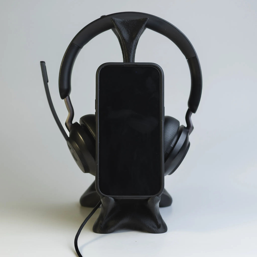 Suport pentru căști și telefon Negru