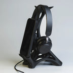 Suport pentru căști și telefon Negru
