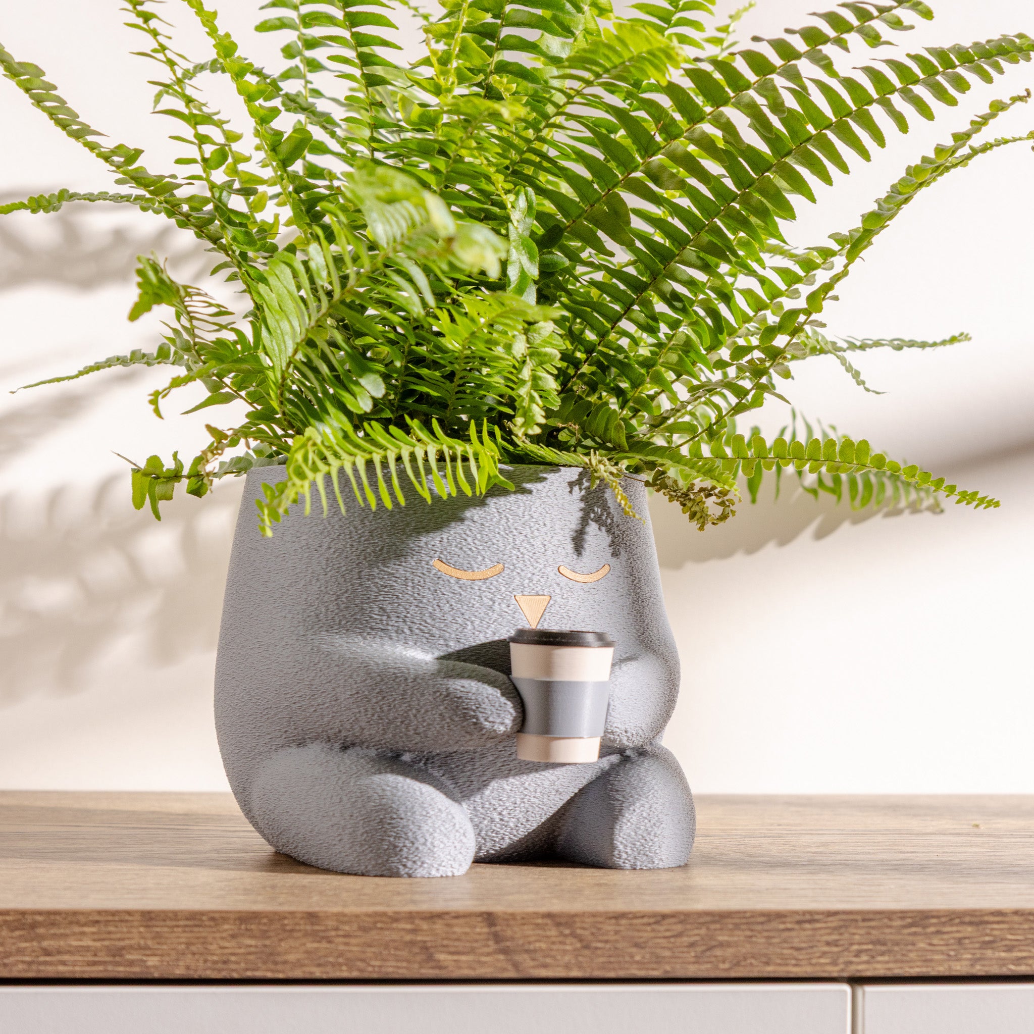 ghiveci cute coffee mode fuzzy planter standard cu insert